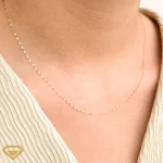 زنجیر طلا 18 عیار پولکی سوپر لایت 40 سانت