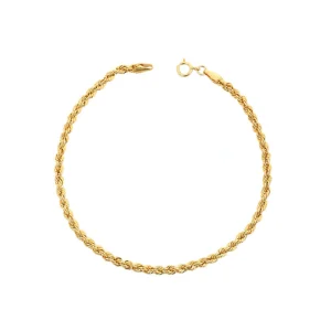 دستبند طلا 18 عیار مدل طنابی