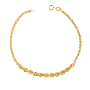 دستبند طلا 18 عیار مدل طنابی کونیک