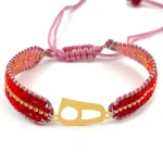 دستبند میوکی با پلاک طلا کد 01001