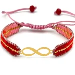 دستبند میوکی با پلاک طلا کد 01002