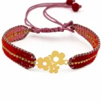 دستبند میوکی با پلاک طلا کد 01019