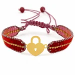 دستبند میوکی با پلاک طلا کد 01025