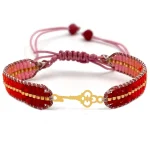 دستبند میوکی با پلاک طلا کد 01037