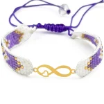 دستبند میوکی با پلاک طلا کد 02006