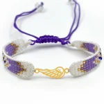 دستبند میوکی با پلاک طلا کد 02014